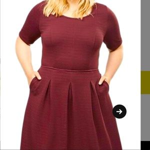 Lane Bryant Dark Red Flare Dress w/ Pockets Size 18/20